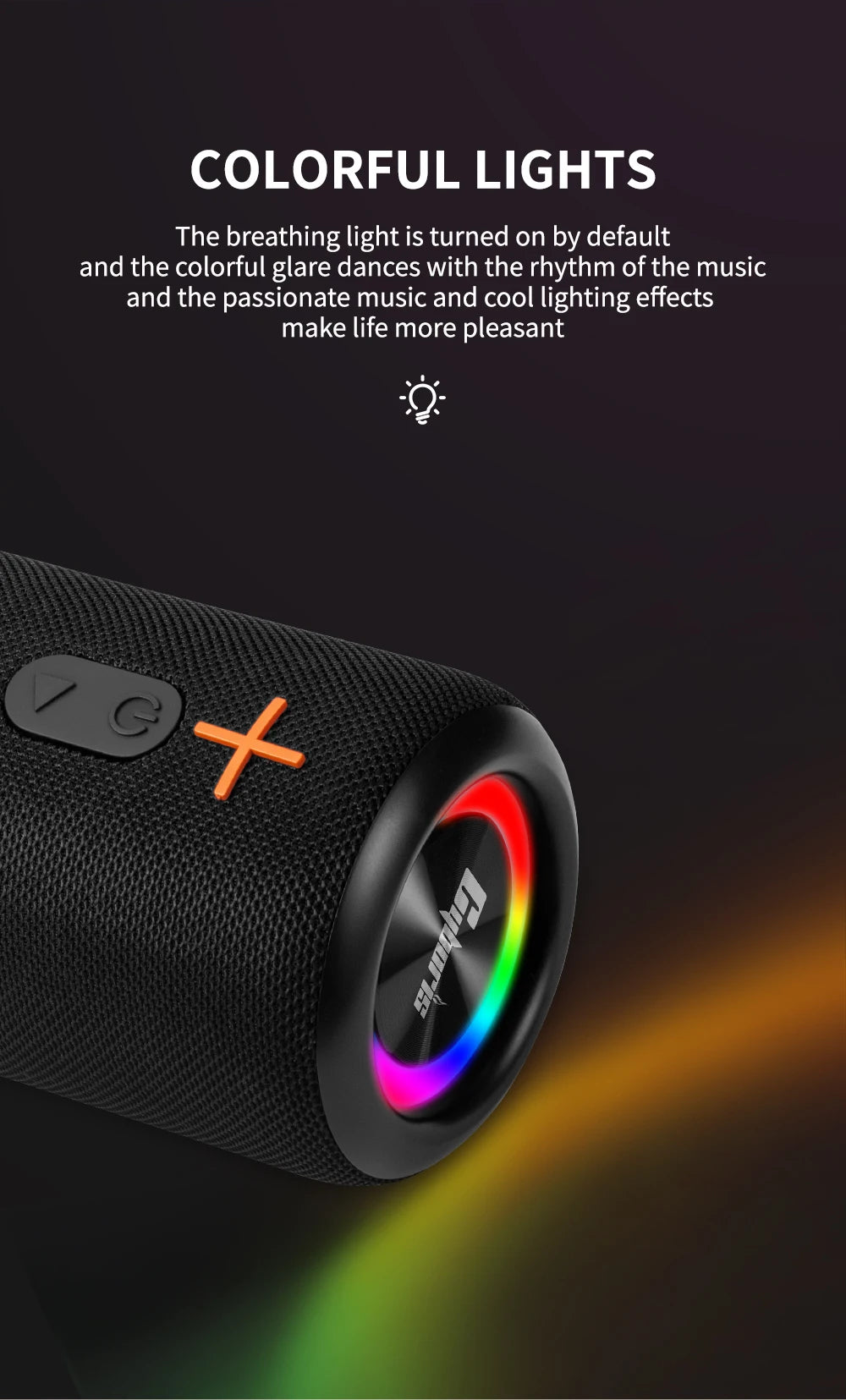 2in1 S10 Split Wireless Bluetooth Speaker 20W Powerful IPX6 HIFI Stereo Surround with RGB Light Aux TF Card for Outdoor Home