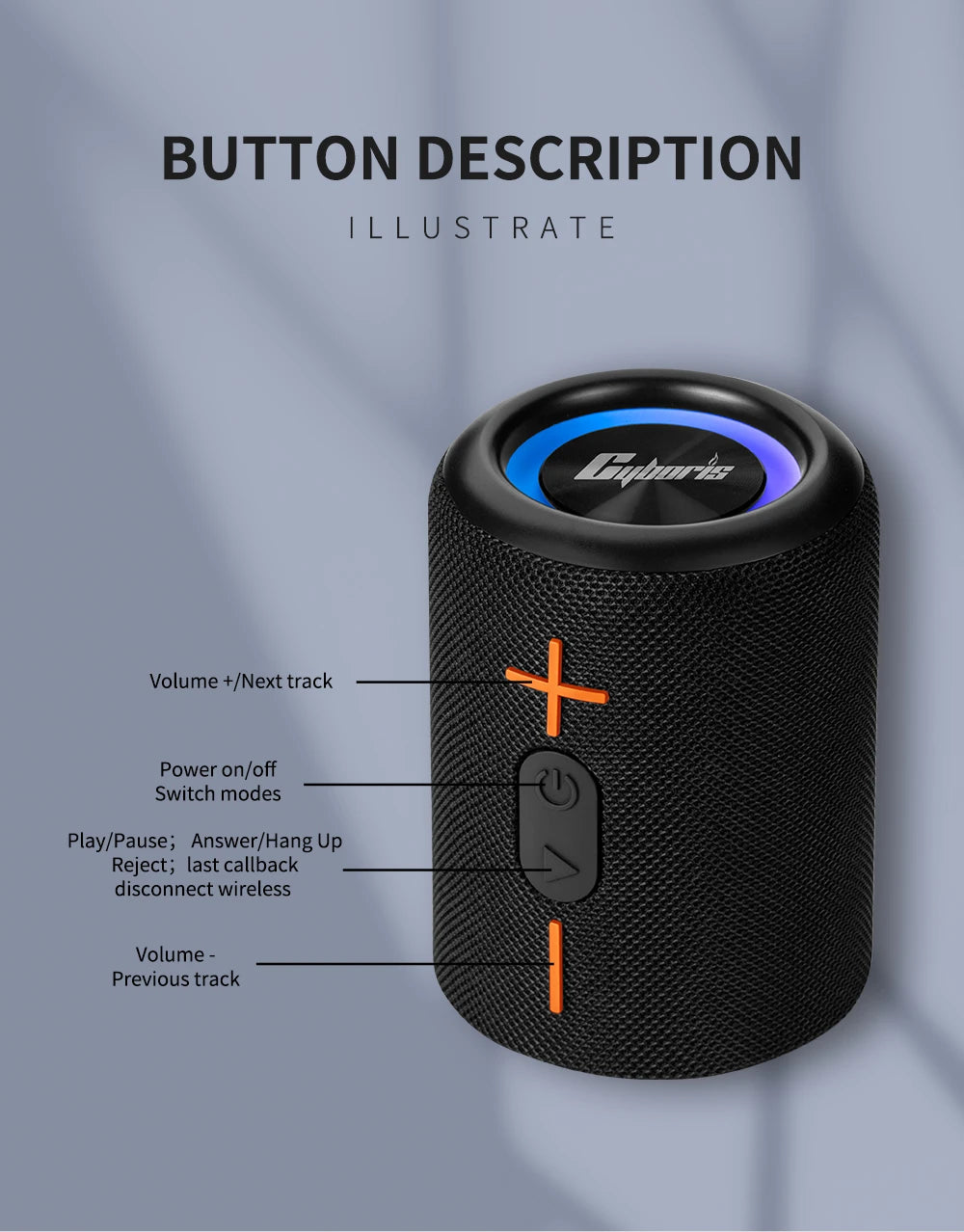 2in1 S10 Split Wireless Bluetooth Speaker 20W Powerful IPX6 HIFI Stereo Surround with RGB Light Aux TF Card for Outdoor Home