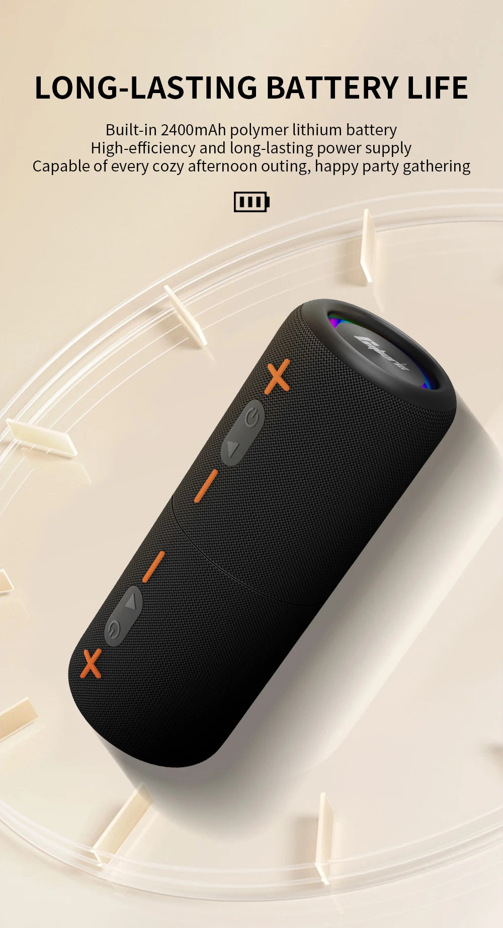 2in1 S10 Split Wireless Bluetooth Speaker 20W Powerful IPX6 HIFI Stereo Surround with RGB Light Aux TF Card for Outdoor Home