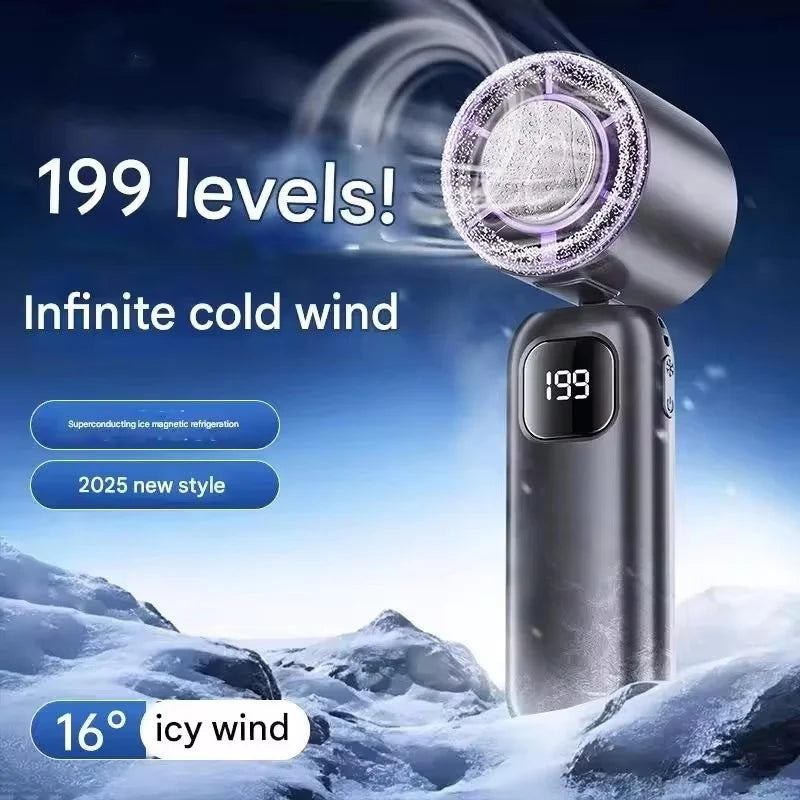8000mAh USB Hanging Neck Fan Portable Bladeless Mini Rechargeable Mute LED Digital Display Electric Air Cooler Handheld