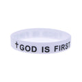 1PC/3PCS God is First Jesus Silicone Wristband Christian Bible Verse Bracelet Men and Women Jewelry