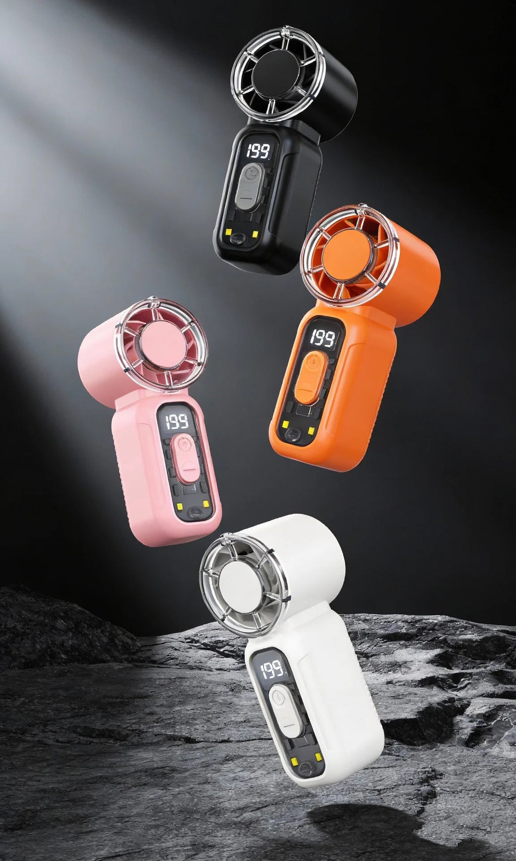 New Mini Handheld Fan: Transparent Turbine Design, Portable, Rechargeable, Outdoor High-Speed Mini Fan